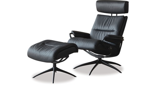 Stressless® Tokyo Leather Recliner with Adjustable Headrest - Star Base Stressless® Tokyo Leather Recliner with Adjustable Headrest - Star Base